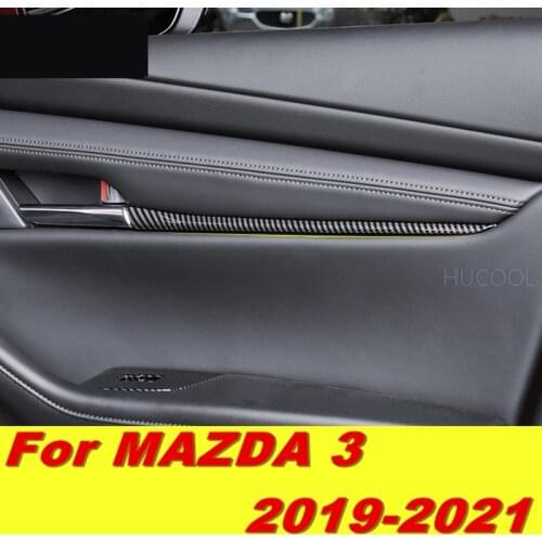 For Mazda3 Mazda 3 2019 2020 2021 Car sliding door decorative stickers Carbon fiber trim Interior sequins car accessories