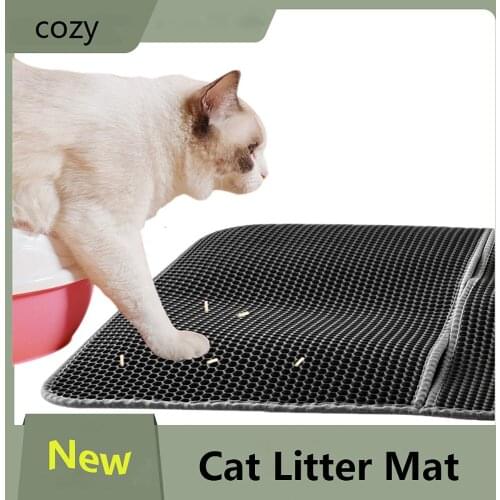 Pet Product Double Layer Litter Clean Mat Cat Bed Pads Trapping Pets Litter Box Mat Folding Waterproof Non-slip Cats Litter Mat
