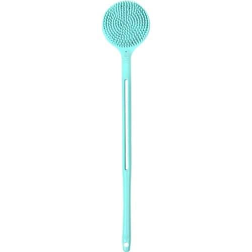 Double-Sided Shower Body Brush Silicone Long Handle Bathroom Wash Brush Bathing Massage Back Body Exfoliating Brush