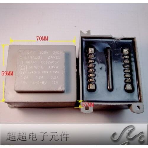 European BOBINADOS ZAREL transformer dual 8V 18V 70W