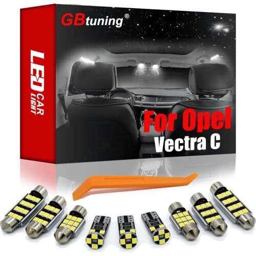GBtuning Canbus LED 10PCS for Opel Vectra C GTS Saloon Estate 2003-2008 Vehicle Interior Light Trunk Map Light Kit Accessories