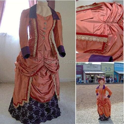 Historical!R-145 19 century Vintage costume 1860S Victorian Lolita/Civil War Southern Belle Ball Halloween dresses All size