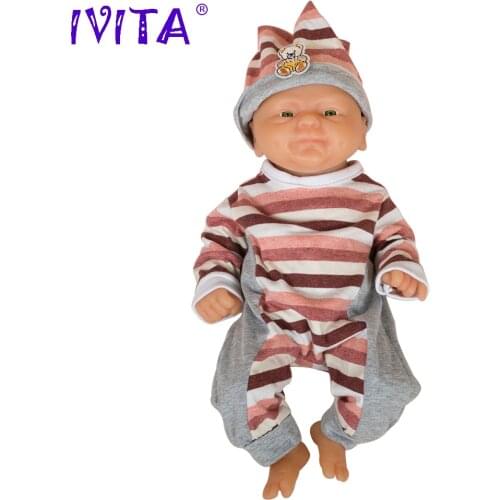 IVITA WG1512 36cm Silicone Reborn Baby Dolls Born Full Silicone Body Alive Newborn Baby Girl Eyes Opened Toys For Children Gift