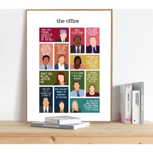 The Office TV Show Characters Poster Wall Art Canvas Painting The Office Fans Gifts Motivational Movie Quote Prints Wall Decor