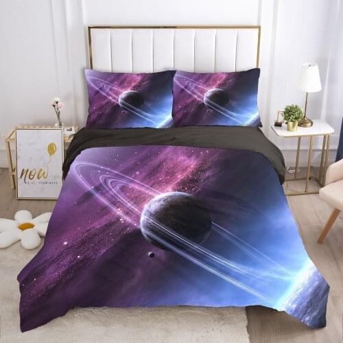 Galaxy bedding set Europe King Single Duvet cover set pillow case Bed linens Quilt cover 240x260 240x220 Black stars
