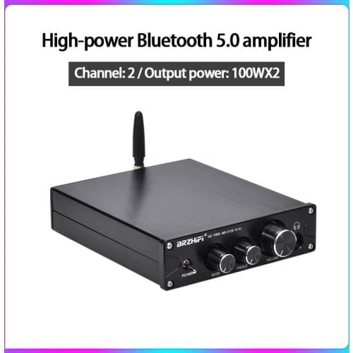 KYYSLB 100W*2 4-8 Ohm Household High-power High-fidelity Bluetooth 5.0 Amplifier with 9018 Decoding Enthusiast Small Amplifier