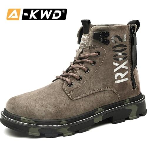 Fashion Blakck Green High Top Tooling Boots Winter Man Boots Lace-UP Men Boots Increase Within Couple Footwerar Plus Size 36-46