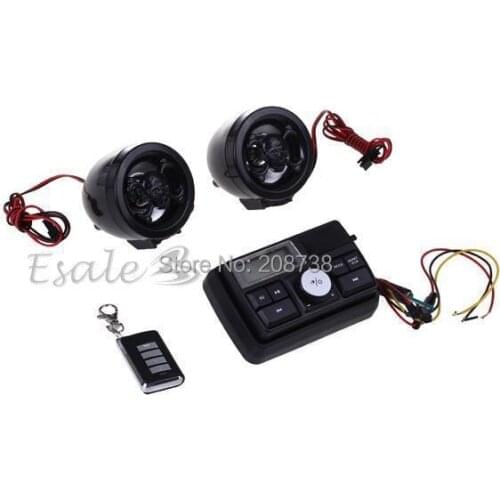 Motorcycle Motorbike Audio System MP3 Speaker Amplifier FM/SD/MMC Black