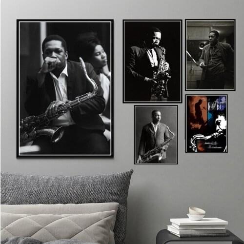Jazz Musician Music Star John Coltrane Picture Bedroom Living Art Home Wall Decor Quality Canvas Painting Poster картины plakat