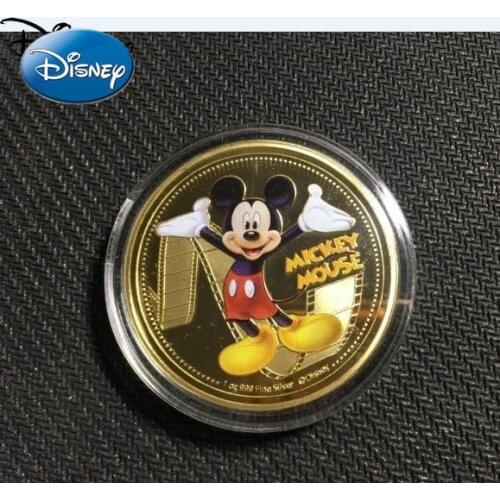 Disney Cartoon Cute Mickey Creative Small Exquisite Tooth Fairy Gold Coins Color Gold Commemorative Coin Set 7