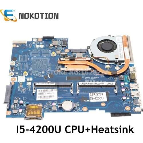 NOKOTION CN-0W6XCW 0W6XCW FOR DELL Inspiron 3737 5737 laptop motherboard VBW11 LA-9984P REV:1.0(A00) I5-4200U CPU