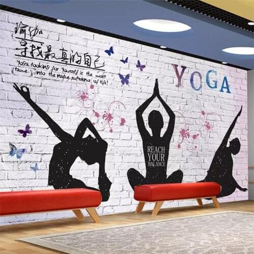 Wellyu Custom wallpaper nostalgic retro brick wall yoga background wall custom large mural green wallpaper papel de parede