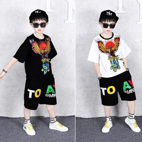 Boys Suit In Big Boy Handsome Sports Short-Sleeved Pants T-Shirt Children Stacked Leggings Pants Set Kids Activewear