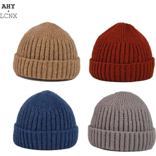 Wholesale Winter Solid Color Baby Boys Girls Knitting Hat Toddler beanie hats kids Parent--child soft elasticity Windproof caps