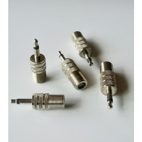F Female To 3.5mm 1/8" inch Male Plug Mono Straight Coaxial Audio Adapter Converter Coax RF Adapters