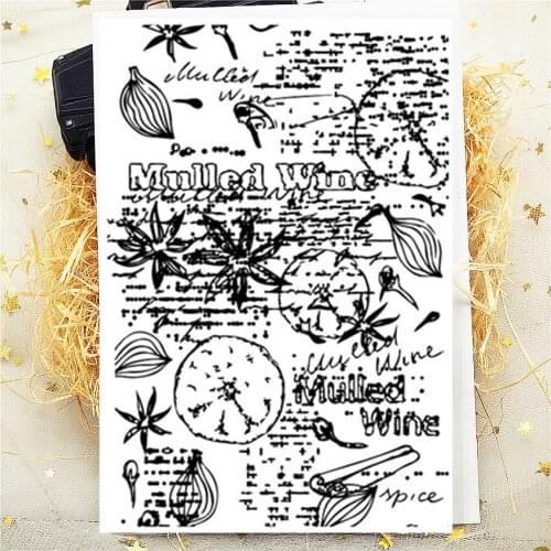 20P11*16CM Leaf Text Background Transparent Clear Stamp Silicone Stamp/Seal DIY Scrapbooking/Photo Album Stamp Sheets Bulk Deals