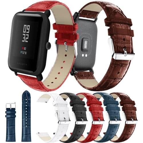 20MM Leather Straps For Xiaomi Haylou LS02 Smart Watch Band PU Wearable Wrist Replaceable Bracelet For Amazfit Neo/Bip S Correa