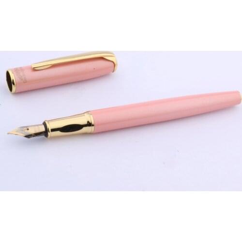 Girl gift PINK pen METAL golden Trim Medium Nib Fountain Pen