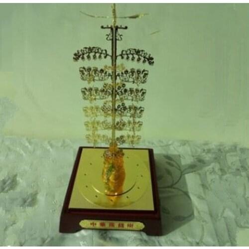 Craft gift metal pure copper model Chinese cash cow three stars heap home window office