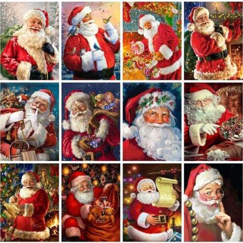 Santa Claus Diamond Painting Cross Stitch Diamond Embroidery Mosaic Kit Christmas Gift Childrens Room Decoration