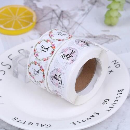 Thank You Stickers Scrapbooking 500pcs Handmade Flower Packaging Seal Labels