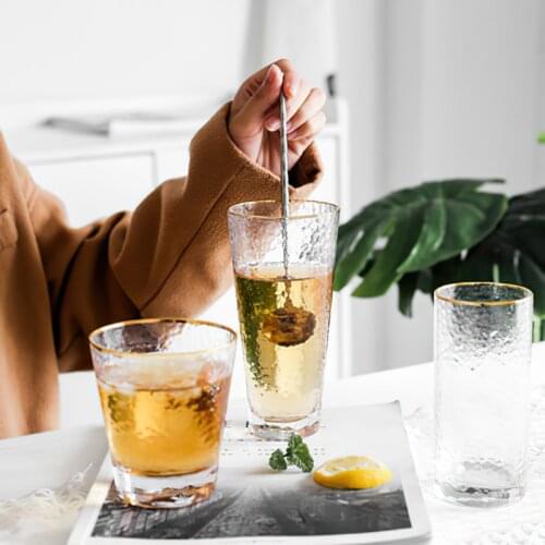 Glass Goblet Cup Transparent Round Wine Beer Drink Water Ware Japanese Phnom Penh Cone Pattern Home Kitchen Bar Decoration