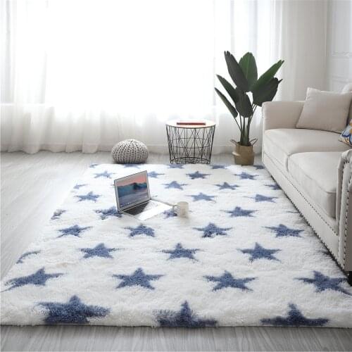 Tie-dye five-pointed star carpet living room coffee table rug room children crawling mat kitchen non-slip carpet Bay window rug
