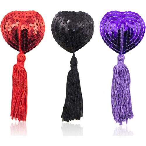 Body jewelry nipple ring Tassel Sexy Sex Product Toys Women Lingerie Sequin Breast Bra Nipple Cover Pasties Stickers TAIERS