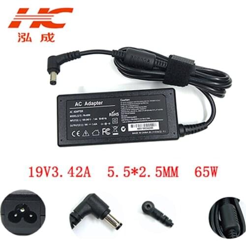 Universal 19V 3.42A 65W laptop AC power adapter charger for Toshiba P300 L450 M800 L670D C660 L650 A300 L700 A500 L655 5.5 * 2.5