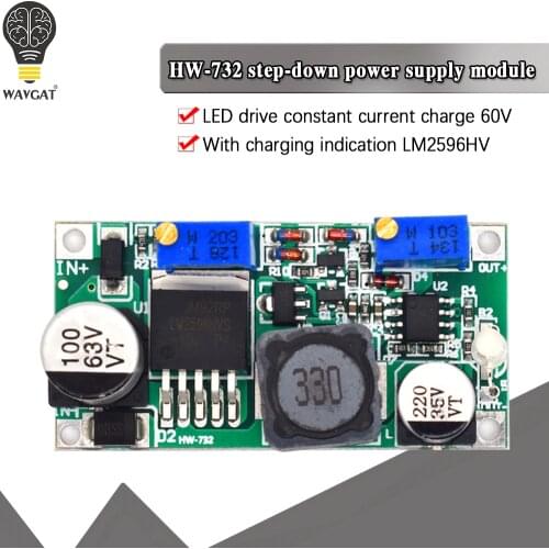 WAVGAT LM2596HV DC-DC Step Down CC-CV Adjustable Power Supply Module 5-55V to 1.25-30V 15W