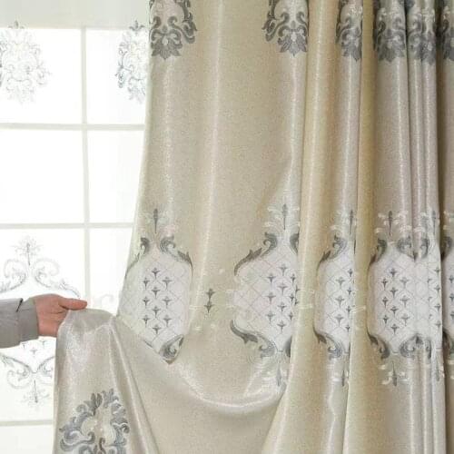 European Palace Style Curtain High Shading Light Luxury High-end Embroidery Printing Finished Curtains for Living Room Bedroom