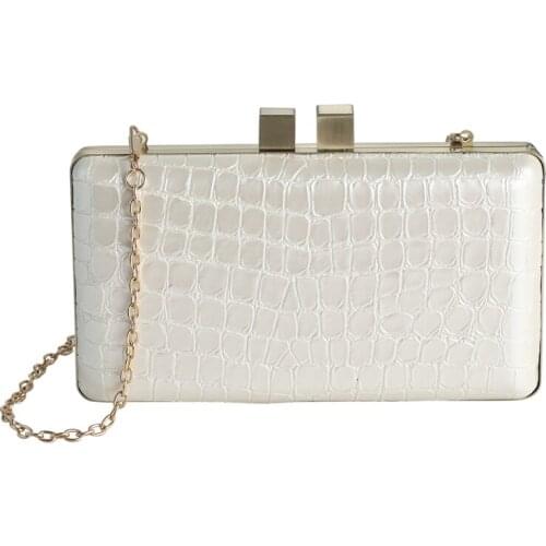 2020New crocodile pattern ladies clutch evening bag wedding party shoulder bag chain small square bag diagonal bag women handbag