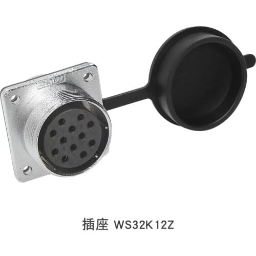 ZHQCN M32 Waterproof Industrial Connector 4 6 8 10 11 12 13 14 19 Pin Aviation Female Socket Jack Panel Mount Rated Current 50A