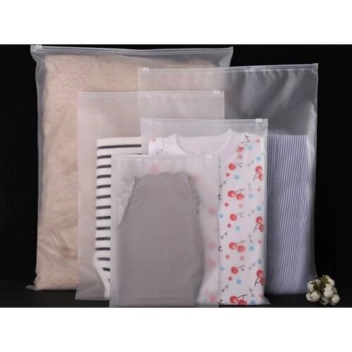 10pcs Frosted Storage Bag Clear Package Travel Storage Bag Waterproof Zipper Self Seal Matte Portable Household Products