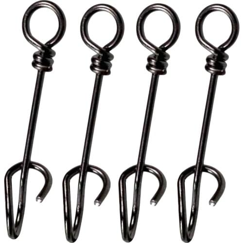 100pcs/lot 30lb-99lb Fishing Swivel Snap Stainless Steel Fishing Swivel Connector Fishhook Lure Tackle #1-#4