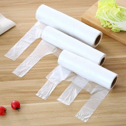 100PCS/Roll Thick Disposable Fresh-keeping Bag Household Vest Type Food Storage Bag Kitchen Storage Organization Plastic Bags