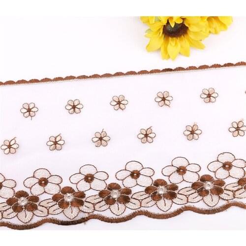 2.7M Beautiful Organza Lace Ribbon Tape Flower Embroidered Mesh Lace Trim DIY Sewing Accessories For Curtains Garment Decoration