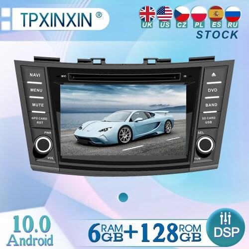 6+128GB For Suzuki Swift 2011-2015 Android 10 Radio Player Car GPS Navigation Head Unit Car Radio with Screen WIFI DSP CARPLAY