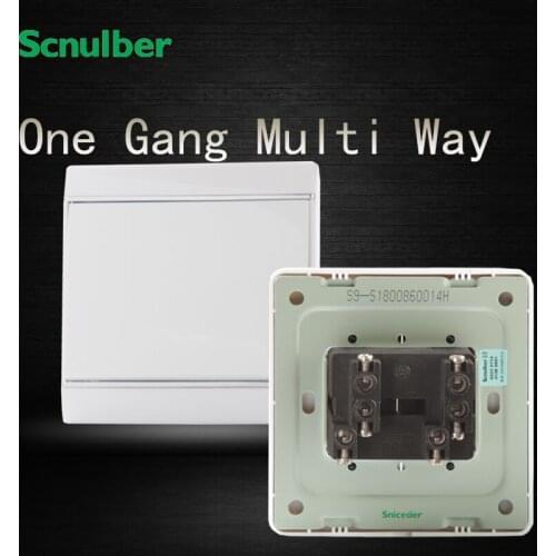 86mm standard household white 16A 220V 1 gang multi way lamp wall switch