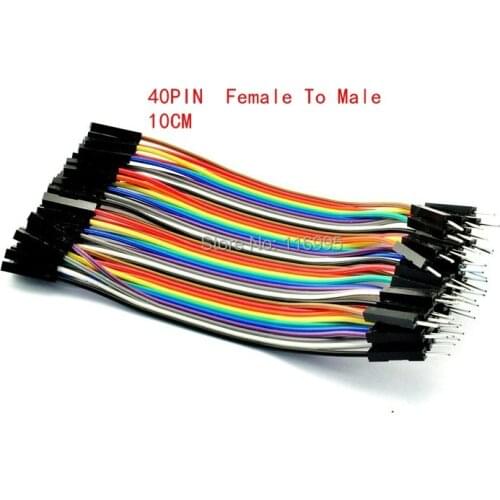 Free shipping 5pcs 40PIN Dupont wire / male to female / length 10CM / pitch 2.54mm /a row of 40pin