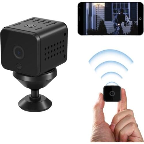 Wireless Mini Camera Night Vision HD 1080P 120° Wide Viewing Angle Portable Motion Detection Nanny Cam & Security Surveillance