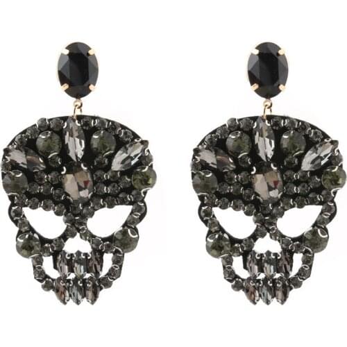 Brincos punk style skull big drop earrings for women Kolczyki fashion acrylic beaded earrings designer jewelry statement earring