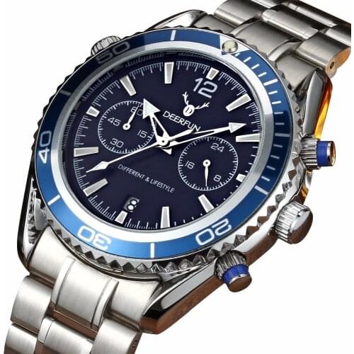 Deerfun brand fashion Men watch waterproof colock steel strap business watch luxury Relogio Masculino calendar quartz wristwatch