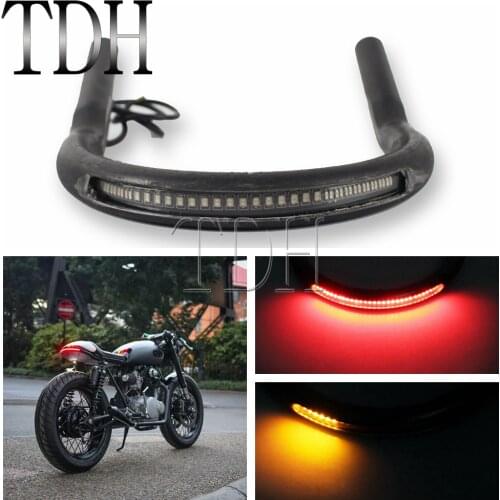 Motorcycle Rear Seat Frame Hoop Brat Loop w/ LED Turn Signal Tail Light For Yamaha XS Suzuki GS Honda CB CB400 CB450 CB500 CB550