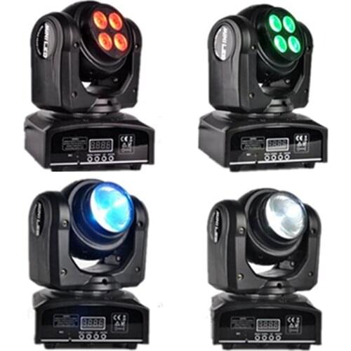 4pcs/lot Double Sides LED Beam Wash Light 4 x10W+1 x10W Two Face RGBW DMX512 Rotating Moving Head Stage Lighting For Disco Party