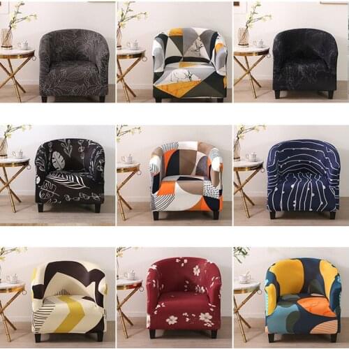 Elastic Club Chair Slipcover Stretch Armchair Covers Printed Chair Cover Spandex Sofa Cover for Bar Counter Living room