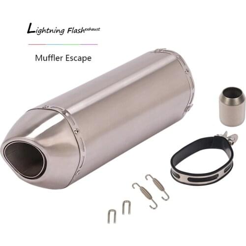Titanium Color 38-51 mm Motorcycle Exhaust Muffler Pipe Stainless Steel Tail Escape with Removable Db Killer 420 mm Length