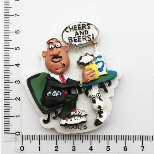 India Goa Creative Wine Culture Travel Souvenir Painted Magnetic Refrigerator Sticker Collection Decoration
