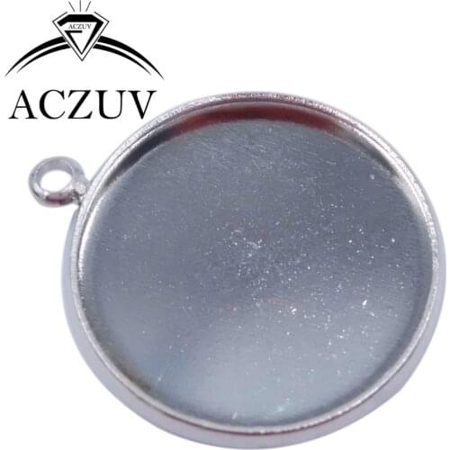 500pcs Rhodium Plated 10mm 12mm 14mm 16mm 18mm 20mm 25mm Round Bezel Pendant Blanks Glass Cabochon Base Jewelry Setting BPPK007