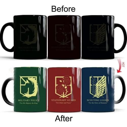 Attack on Titan 11oz Color Changing Mug Ceramica Coffee Milk Cup and Mug Frinds Birthday Surprise Gift Dropshipping